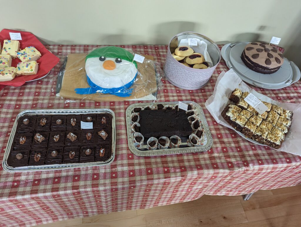 A selection of cakes on a table