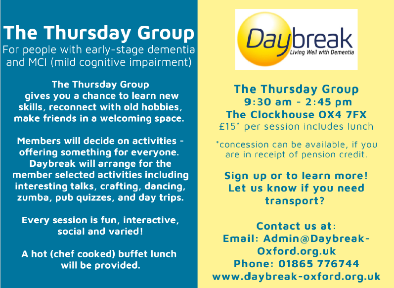Thursday Group @ Daybreak Clockhouse