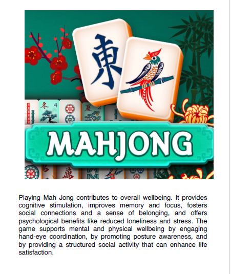 Mah Jong for Wellbeing