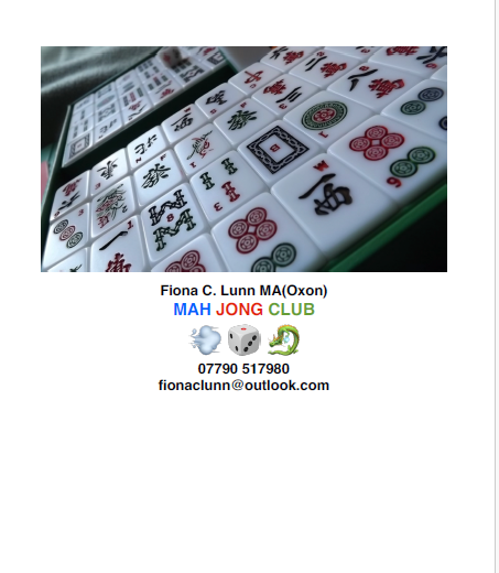 Mah Jong for Wellbeing Mah Jong for Wellbeing